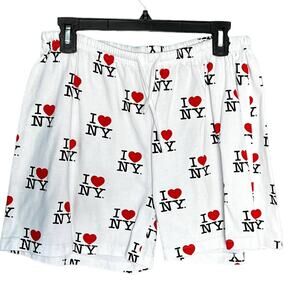 I love NY white cotton jersey knit shorts elastic waist size small
